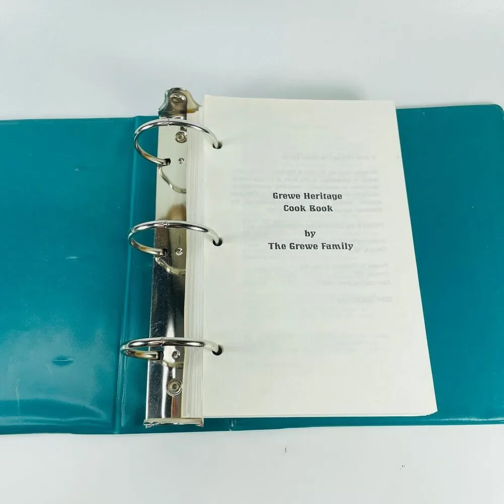 Grewe Heritage Family Cook Book 1995 130th Anniversary Loose Leaf Ring Bound